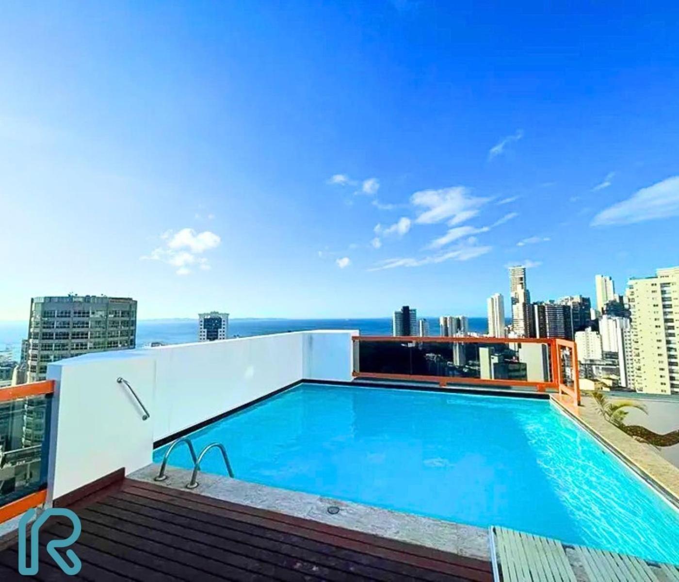Lindo Studio Vista Mar Na Barra Com Piscina No Rooftop Do Edf, Proximo Ao Porto Da Barra 萨尔瓦多 外观 照片
